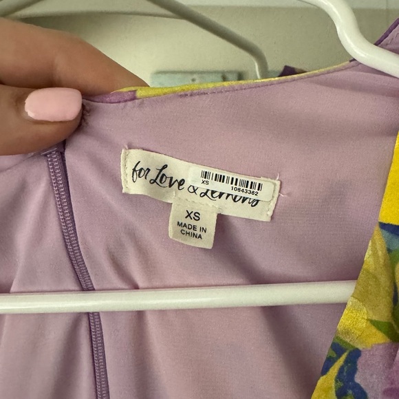 For Love & Lemons purple and yellow floral midi dress - Picture 5 of 5